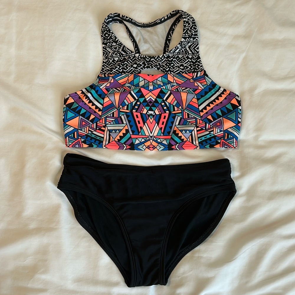 Geometric design bikini, L 10/12